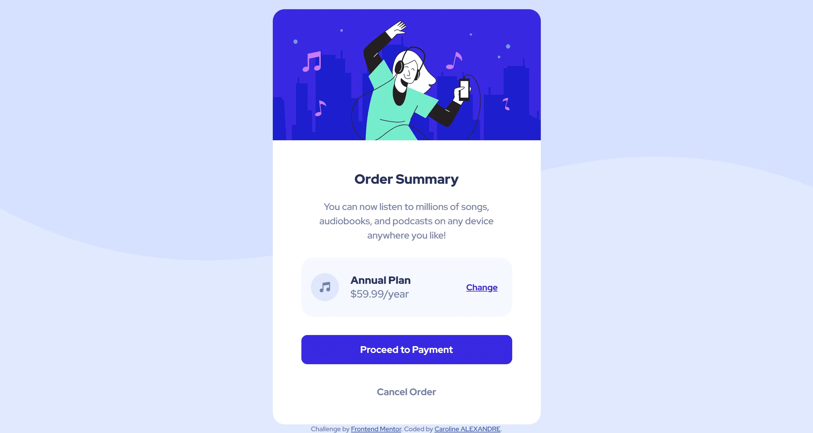 order summary card